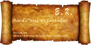 Baróthy Krisztofer névjegykártya