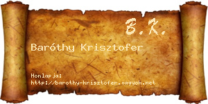Baróthy Krisztofer névjegykártya