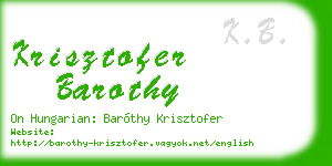 krisztofer barothy business card